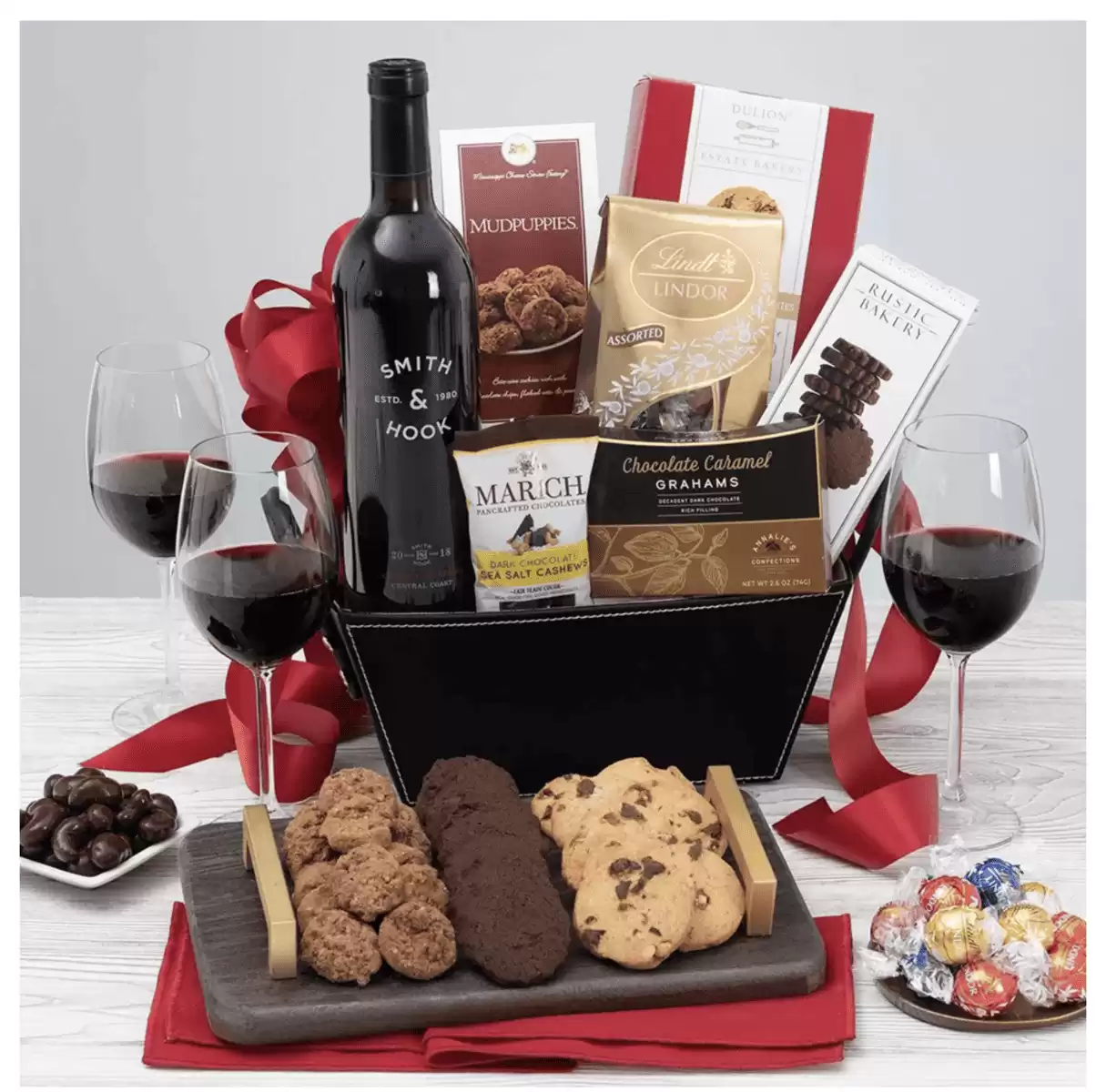 Gourmet Gift Baskets Red Wine and Chocolate