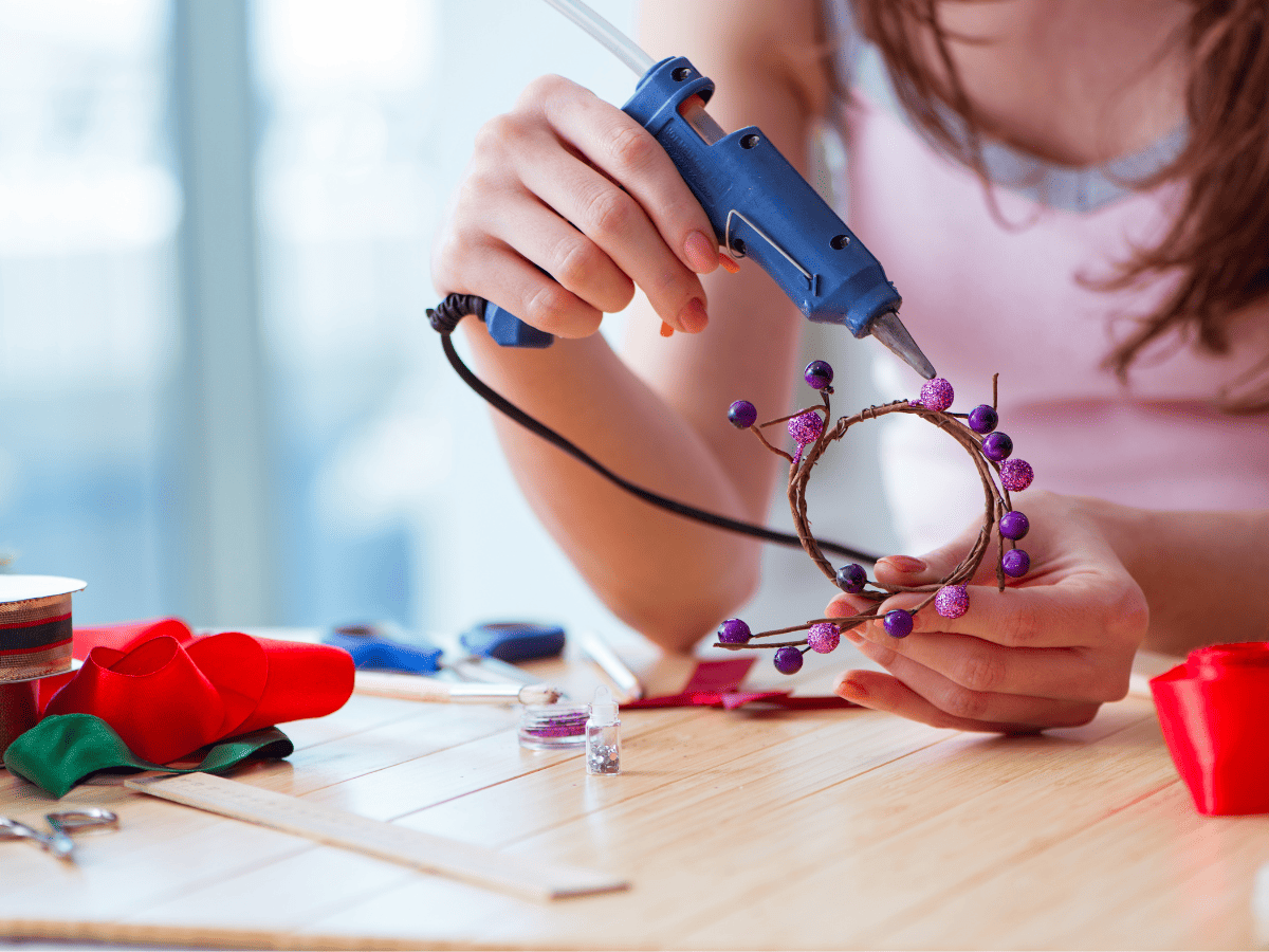 teen making DIY project