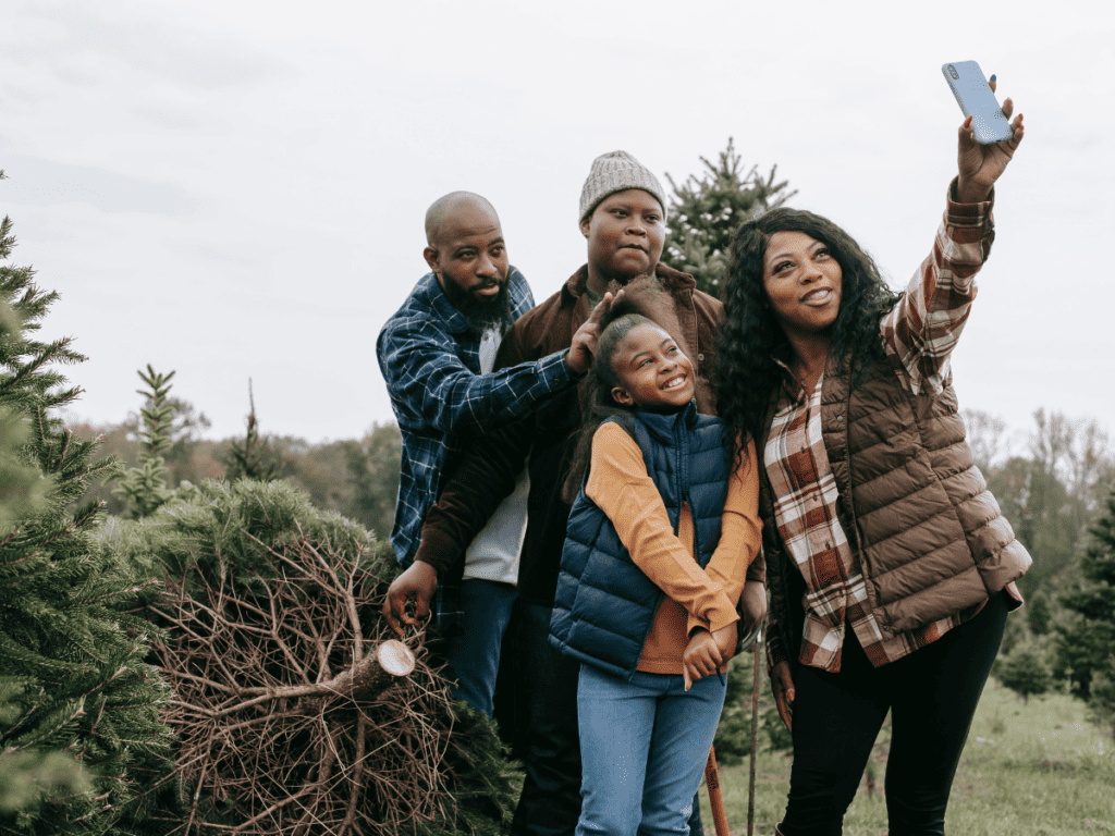 teen christmas tree shopping