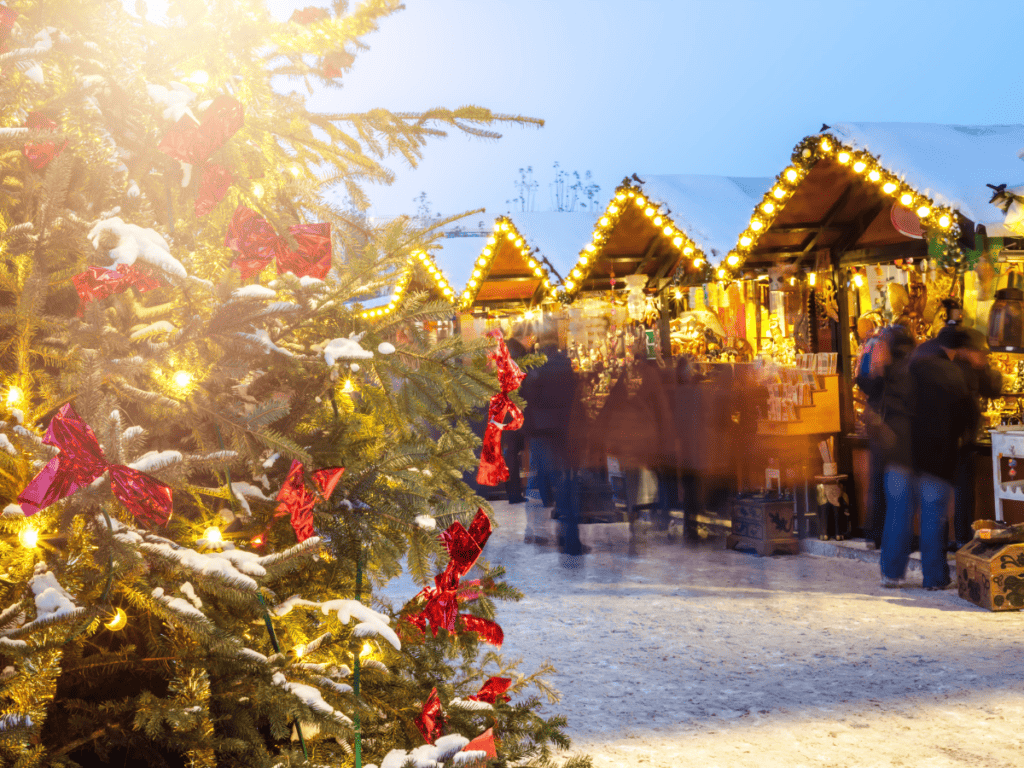 teens at Christmas market
