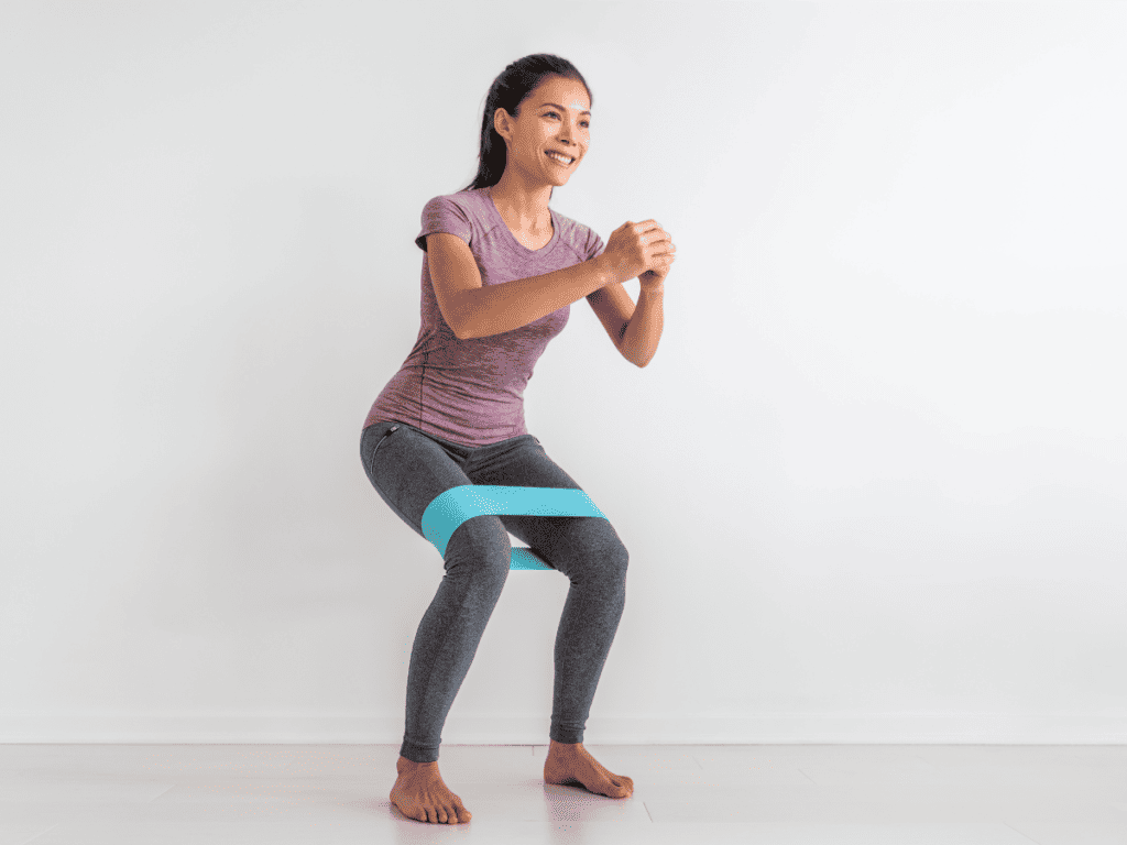 squat with resistance band