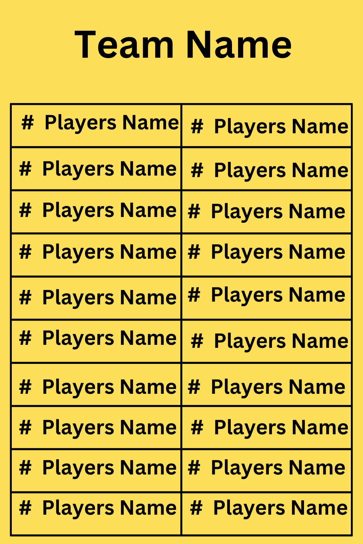 Back of Team Roster Template | Fit Fun And Over 40 Back of Team Roster Template