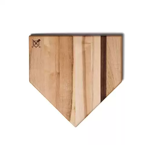 Baseball BBQ | 'Home Plate' Cutting Board | Kitchen & BBQ Accessory for Baseball Fans Wood for Chopping, Prep, or Charcuterie | Made in USA