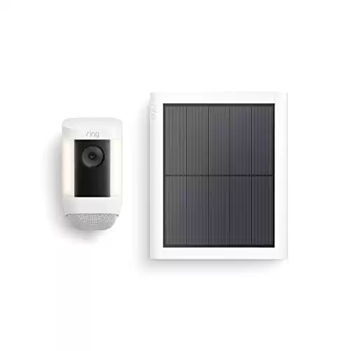 Ring Spotlight Cam Pro, Solar | 3D Motion Detection, Two-Way Talk with Audio+, and Dual-Band Wifi (2022 release) - White
