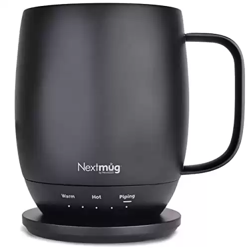 Nextmug – Temperature-Controlled, Self-Heating Coffee Mug (Black – 14 oz.)