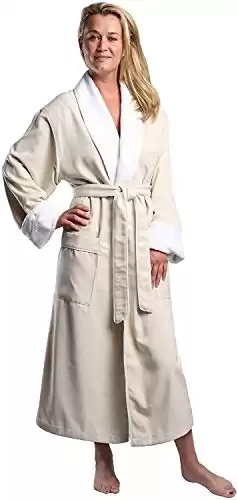 Plush Lined Microfiber Bath Robe for Women or Men - Super Soft, Spa Robe