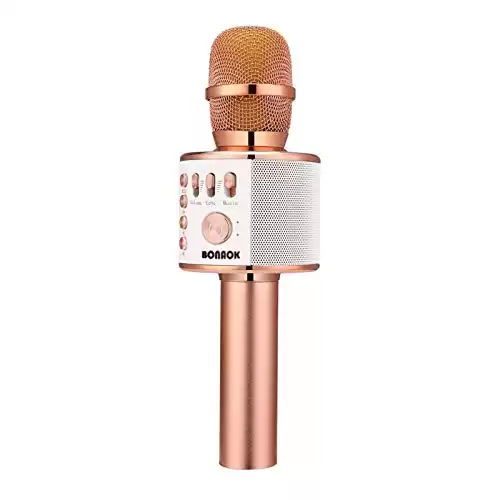BONAOK Wireless Bluetooth Karaoke Microphone, 3-in-1 Portable Handheld Mic Speaker for All Smartphones