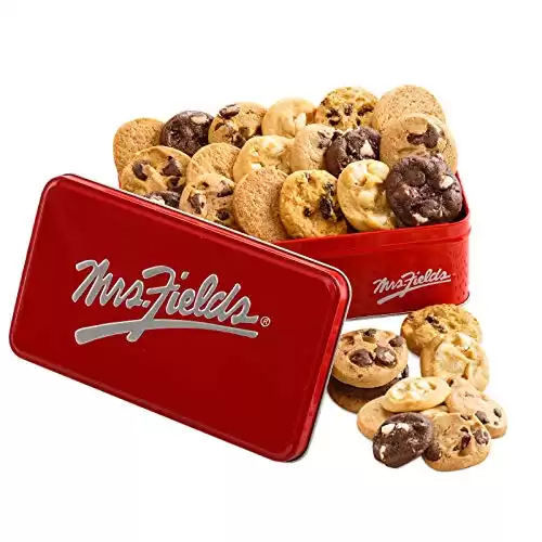 Mrs. Fields - 30 Nibblers Signature Cookie Tin, Assorted with 30 Nibblers Bite-Sized Cookies in our 5 Signature Flavors (30 Count)