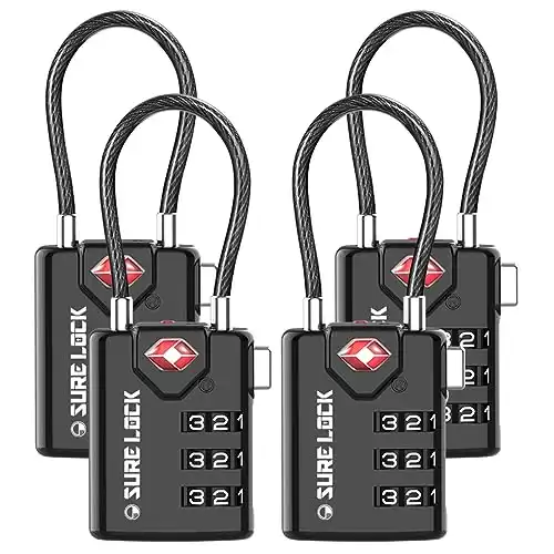 SURE LOCK TSA Compatible Travel Luggage Locks