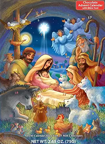 Baby in a Manger Chocolate Advent Calendar with Nativity Story