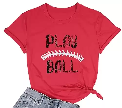Play Ball Womens Baseball Tshirt