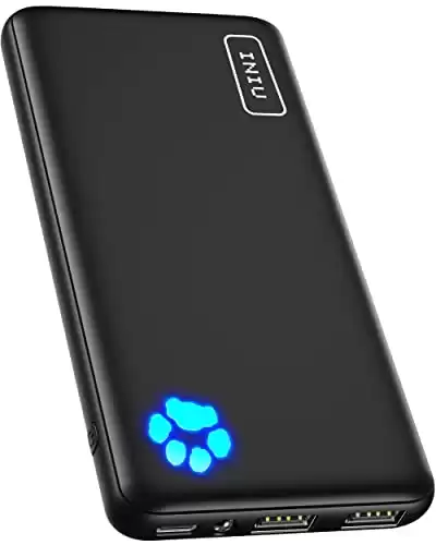 INIU Portable Charger, Slimmest 10000mAh 5V/3A Power Bank, USB C in&out High-Speed Charging Battery Pack, External Phone Powerbank