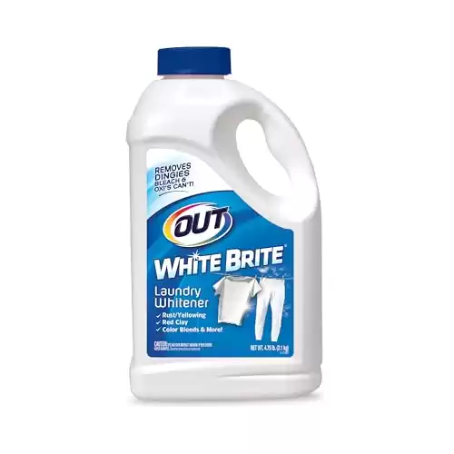 OUT White Brite Laundry Whitener Powder, Stain Remover Detergent Booster for Clothes, 4 Pound 12 Ounce