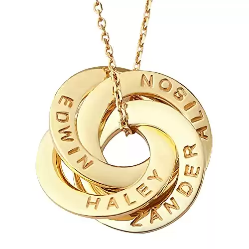 CENTIME Grandma Necklace, Grandkids Names Necklace