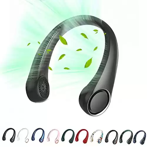 Portable Neck Fan, Hands Free Bladeless Fan, 360 Cooling Personal Fan,Wearable Quiet Fan
