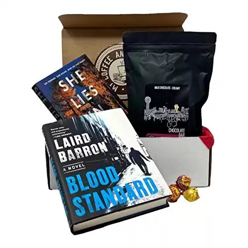 My Coffee And Book Club Monthly Subscription Box - Includes Mystery Books and Single Bag Ground Coffee - For Book Lovers, Avid Readers