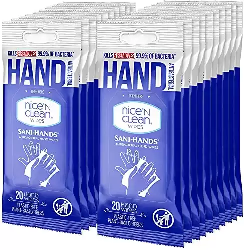 Nice 'N Clean Sensitive Skin Wet Hand Wipes Infused with Aloe & Vitamin E, Blue, 400 Count