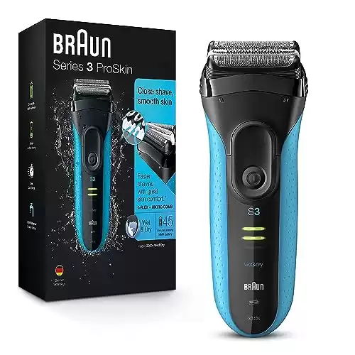 Braun Electric Series 3 Razor with Precision Trimmer, Rechargeable, Wet & Dry Foil Shaver for Men