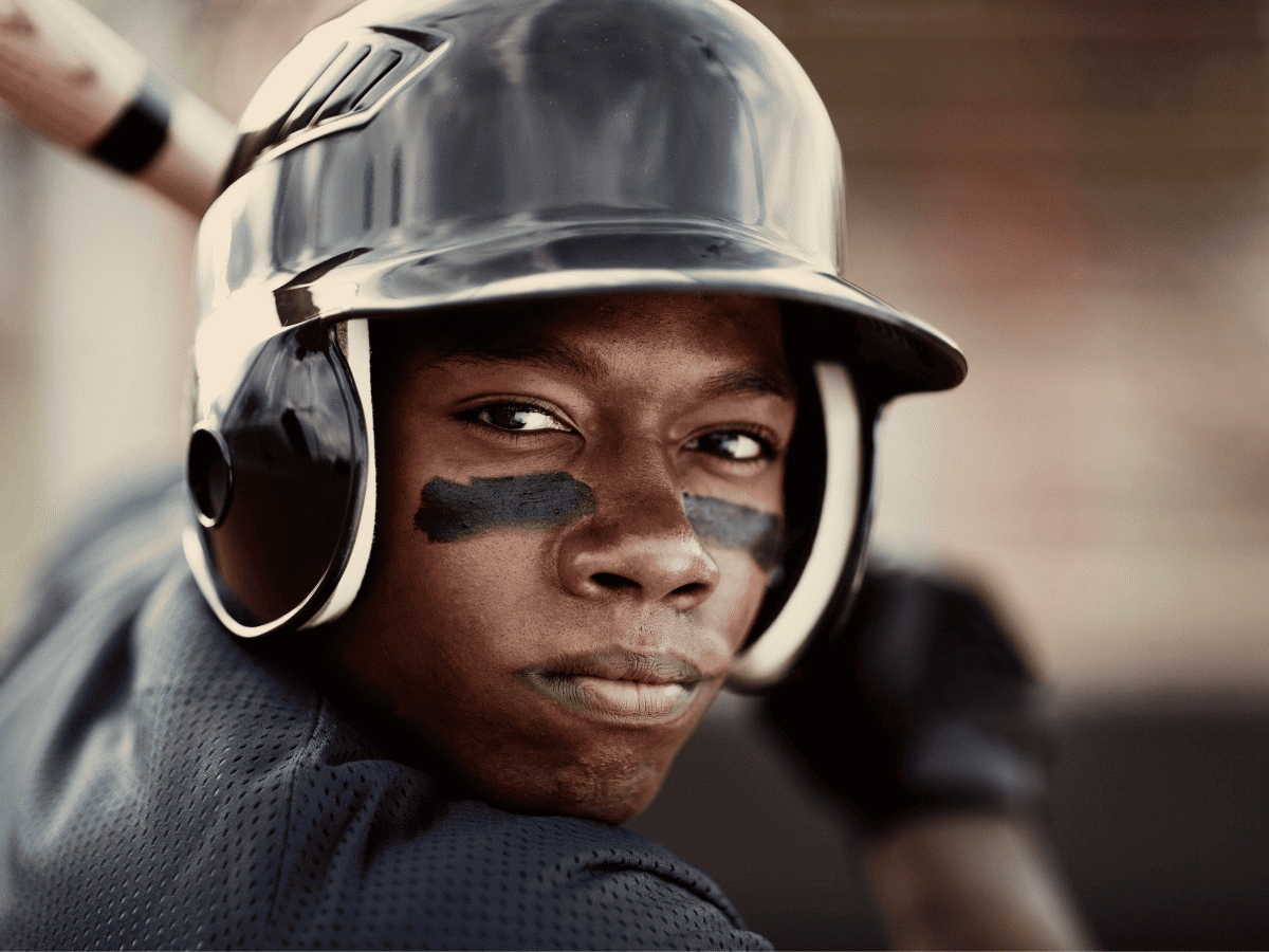 baseball player with eye black