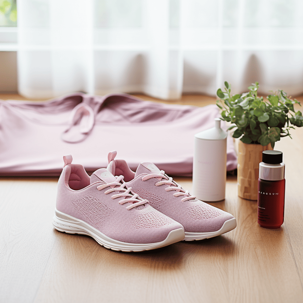 pink running shoes