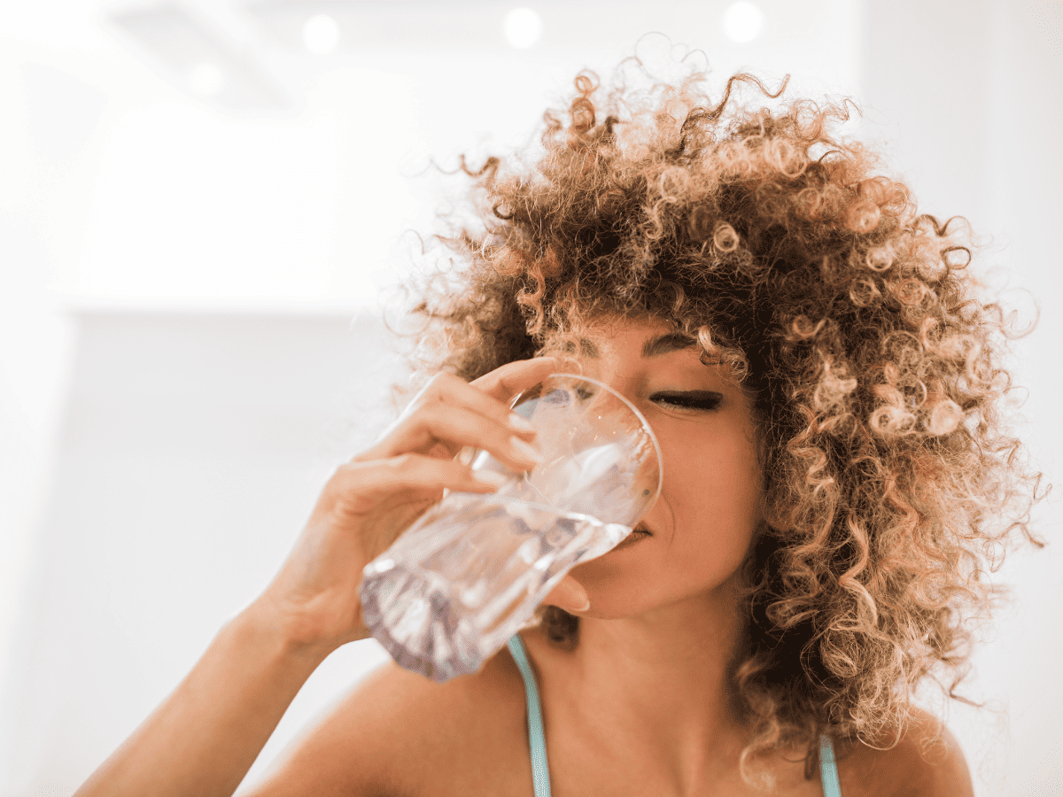 woman drinking water