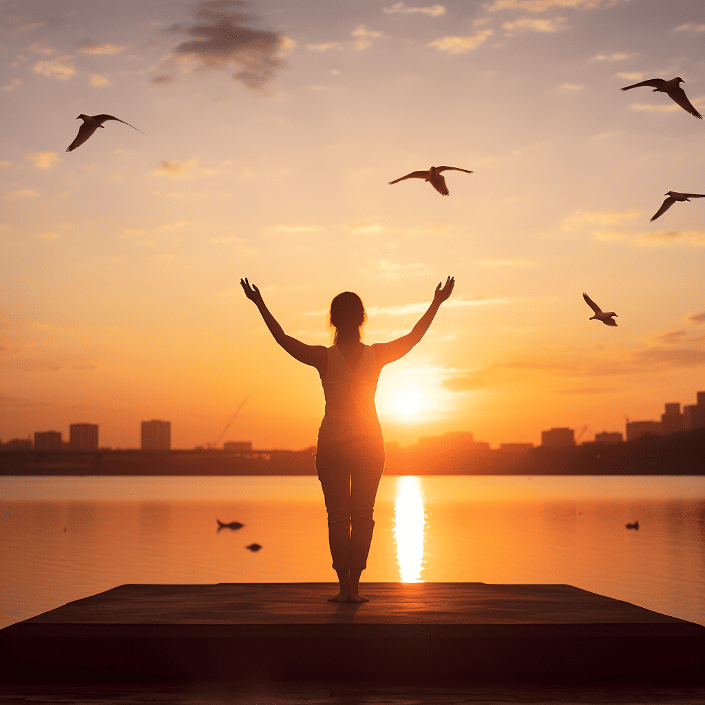 woman sunset