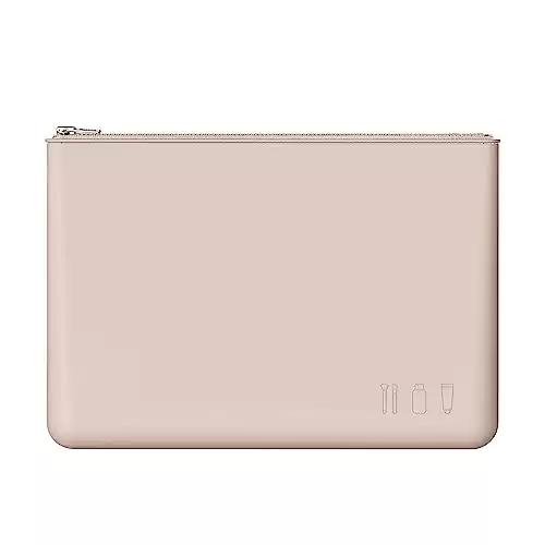 FERYES Silicone Makeup Bag, YKK Zipper Cosmetic Bag for Women, Slim Toiletry Bag for Traveling, Anti-wrinkle Silicone Travel Bag for Makeup,Beauty Tools and Brushes