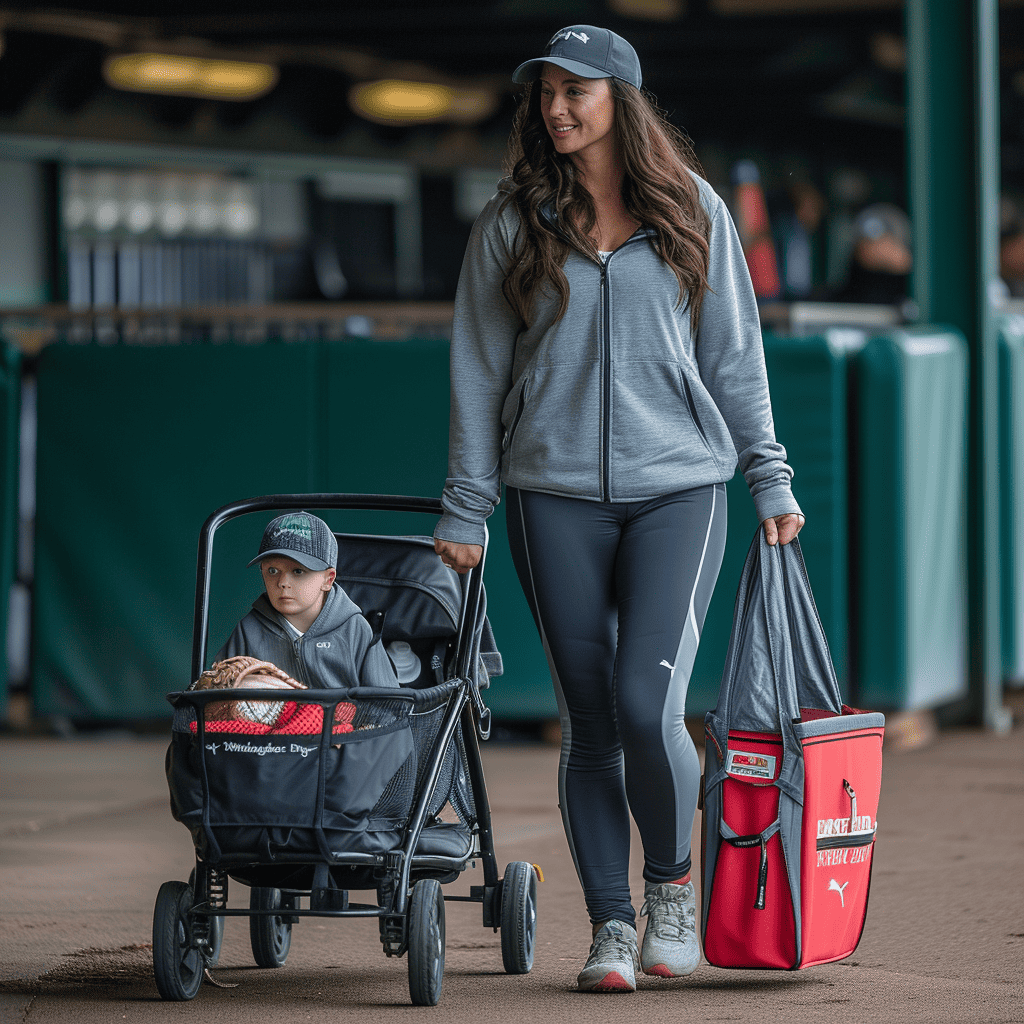 baseball mom headed into game
