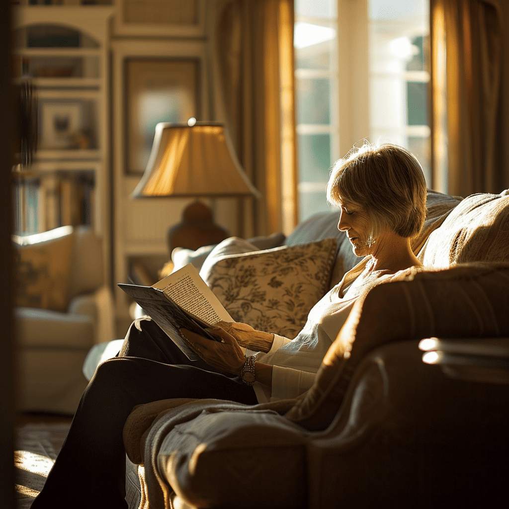 woman on compounded semaglutide relaxing at home