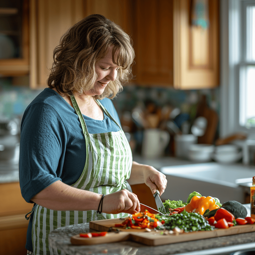 woman using wegovy and healthy eating to lose weight