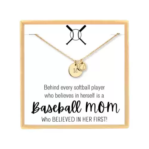 Personalized Baseball Mom Necklace for Women, Baseball Mom Gift, Jersey Number Necklace or Initial Necklace