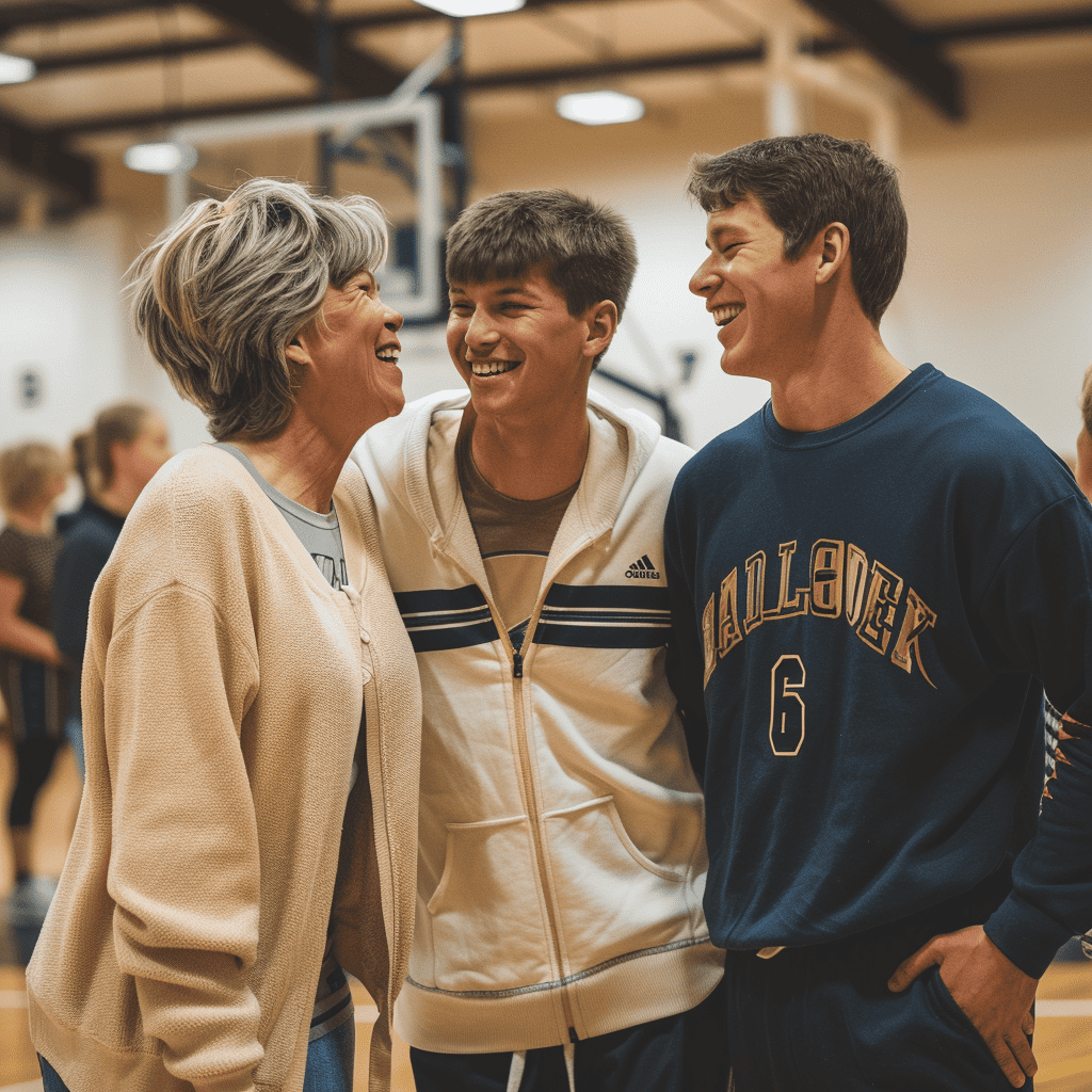 family together on senior night | Fit Fun And Over 40 family together on senior night