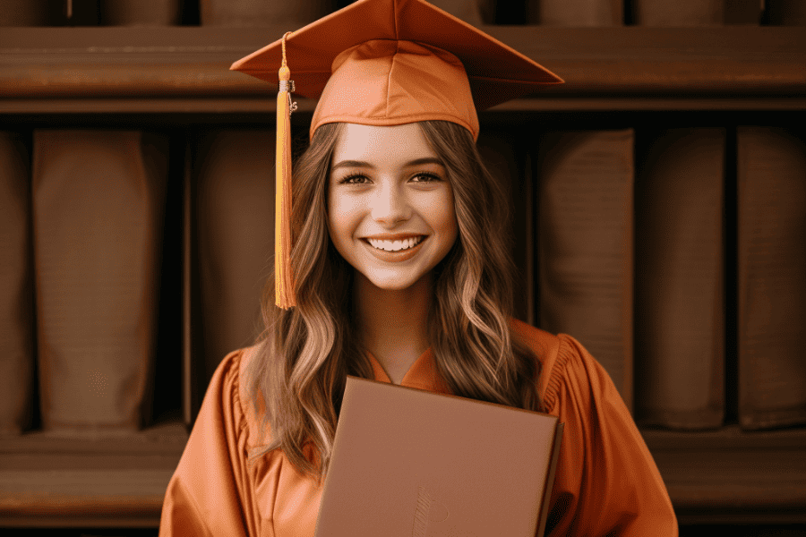 high school graduate with book