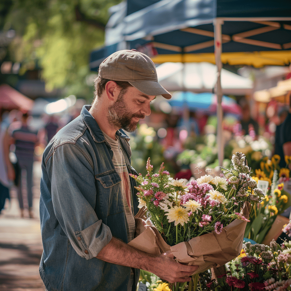 husband buying last minute mothers day gift