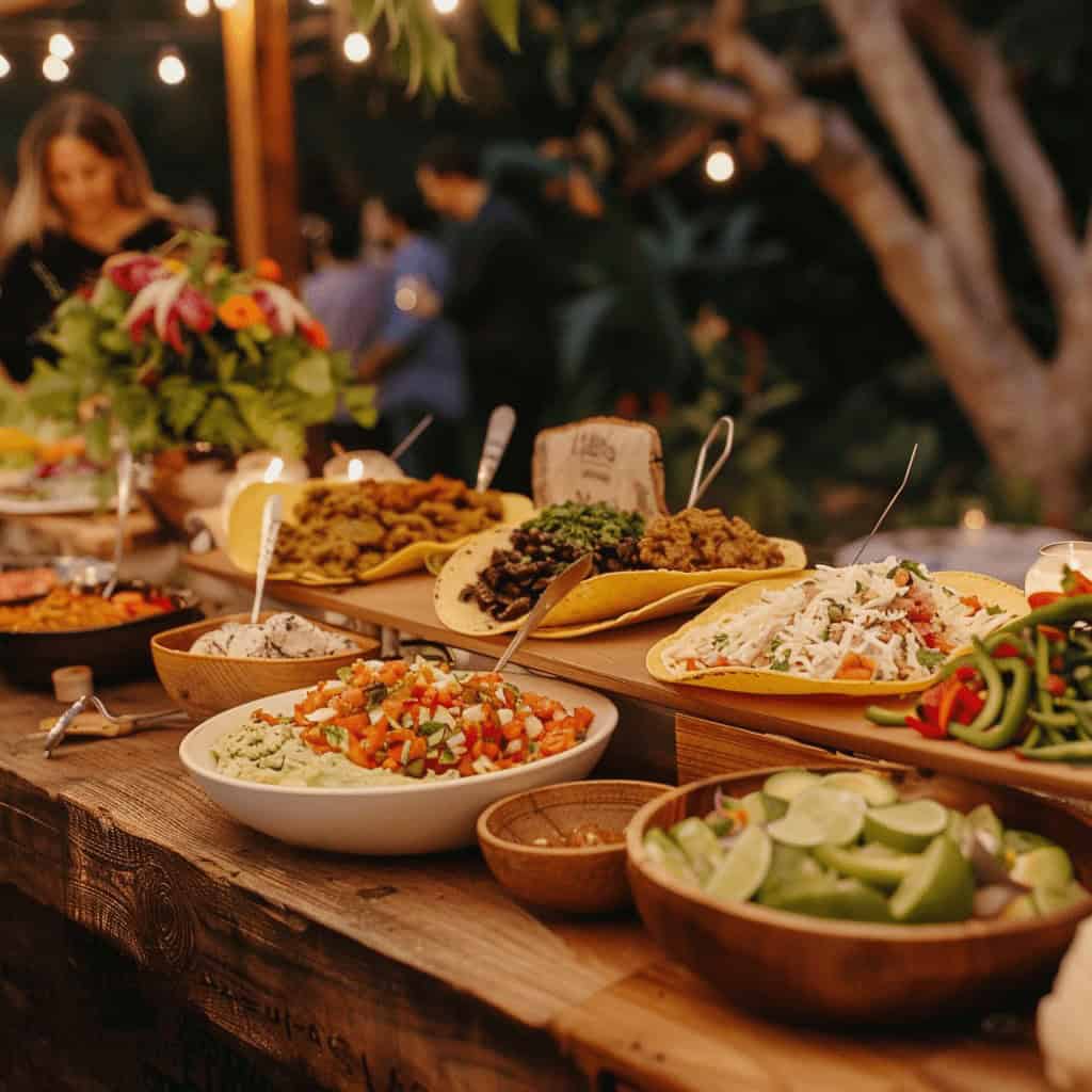 taco bar at party | Fit Fun And Over 40 taco bar at party