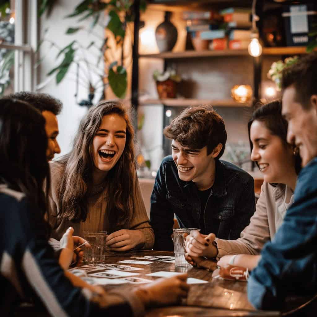 teens laughing playing game at grad party | Fit Fun And Over 40 teens laughing playing game at grad party