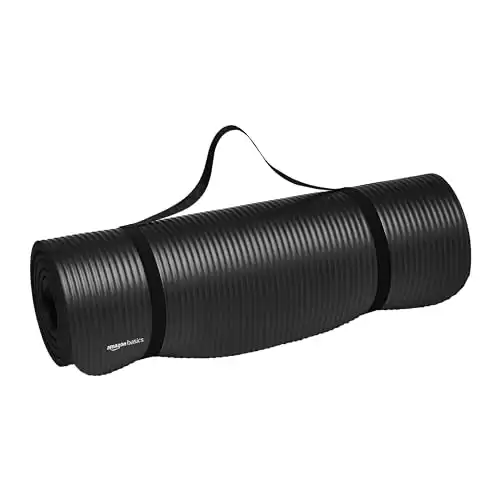 Amazon Basics Extra Thick Exercise Yoga Gym Floor Mat with Carrying Strap