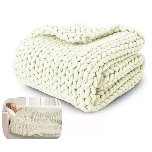 Breathable Chunky Knit Weighted Blanket