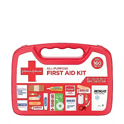 Johnson & Johnson All-Purpose Portable Compact First Aid Kit