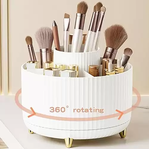 360 Rotate Makeup Brush Holder Organizer