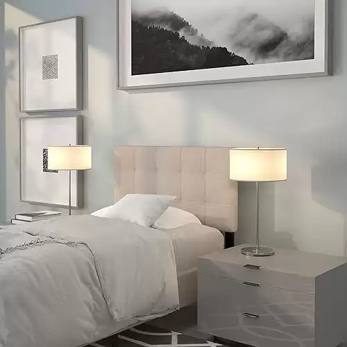 Flash Furniture Bedford Tufted Upholstered Twin Size Headboard in Beige Fabric