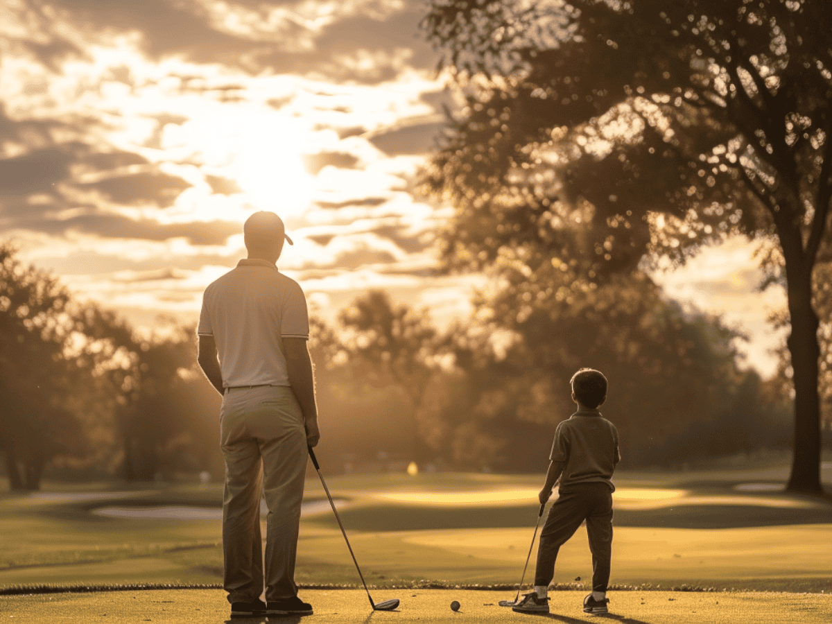 father and son golfing on fathers day