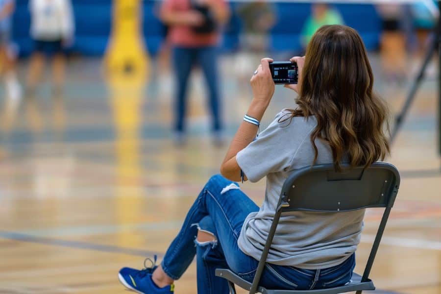volleyball mom filming game