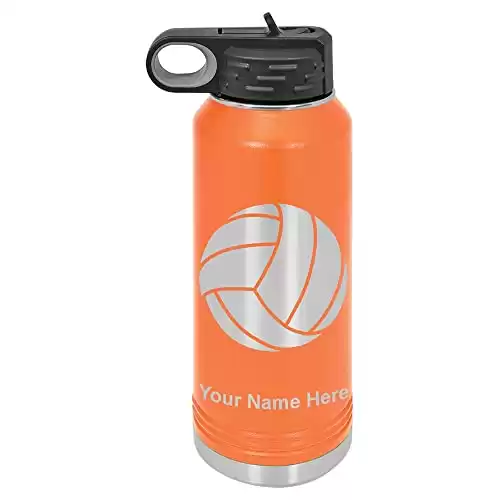 LaserGram 40oz Double Wall Flip Top Water Bottle With Straw