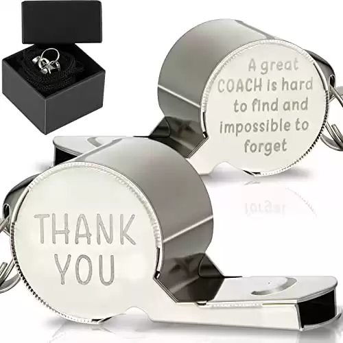 Baseball Volleyball Stainless Steel Whistle with Gift Box Personalized Coach Whistle with Lanyard Engraved Whistle