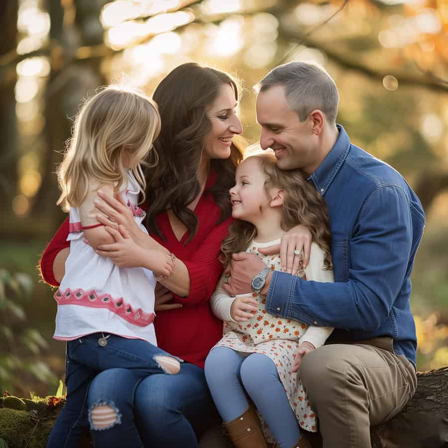 Fall Family Picture Outfits Blue-04 | Fit Fun And Over 40 Use colors strategically fall family photo outfits blue