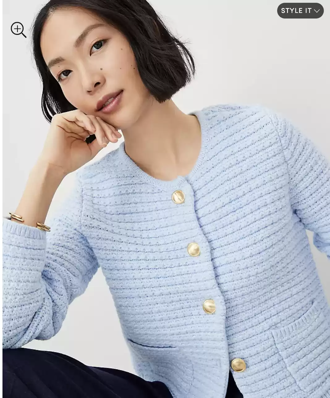Marled Geo Stitch Sweater Jacket