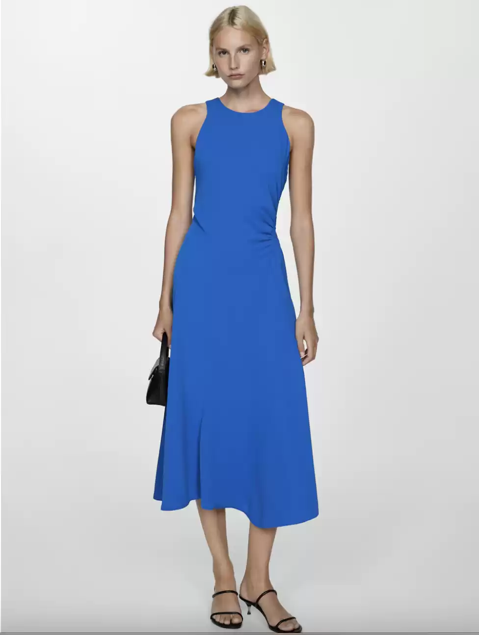 Midi-dress with draped detail - Woman | MANGO USA