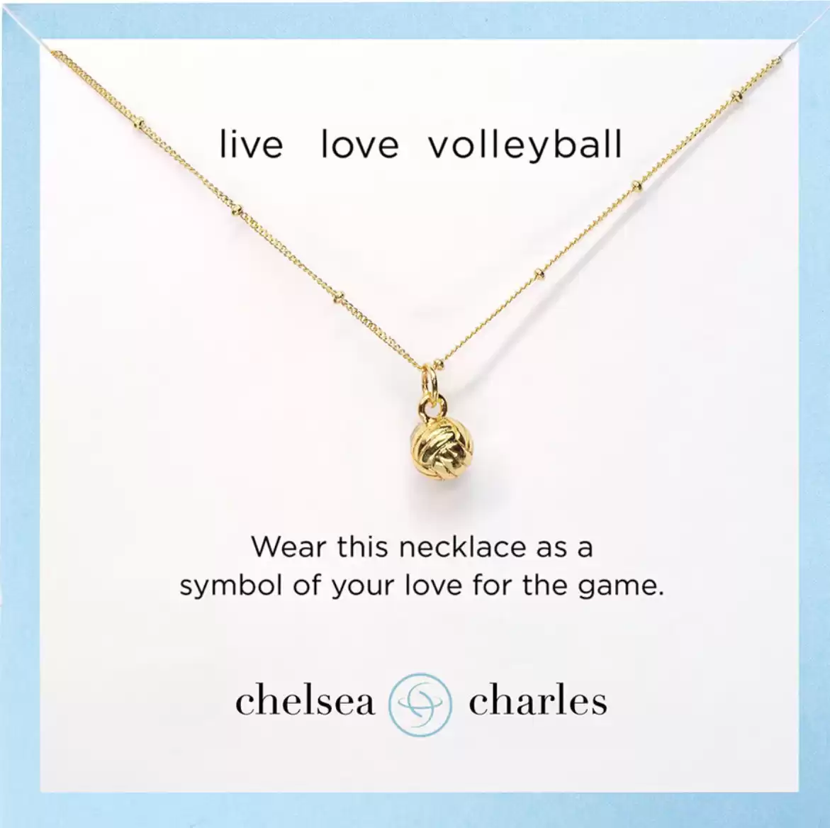 Gold Volleyball Charm Necklace by Chelsea Charles