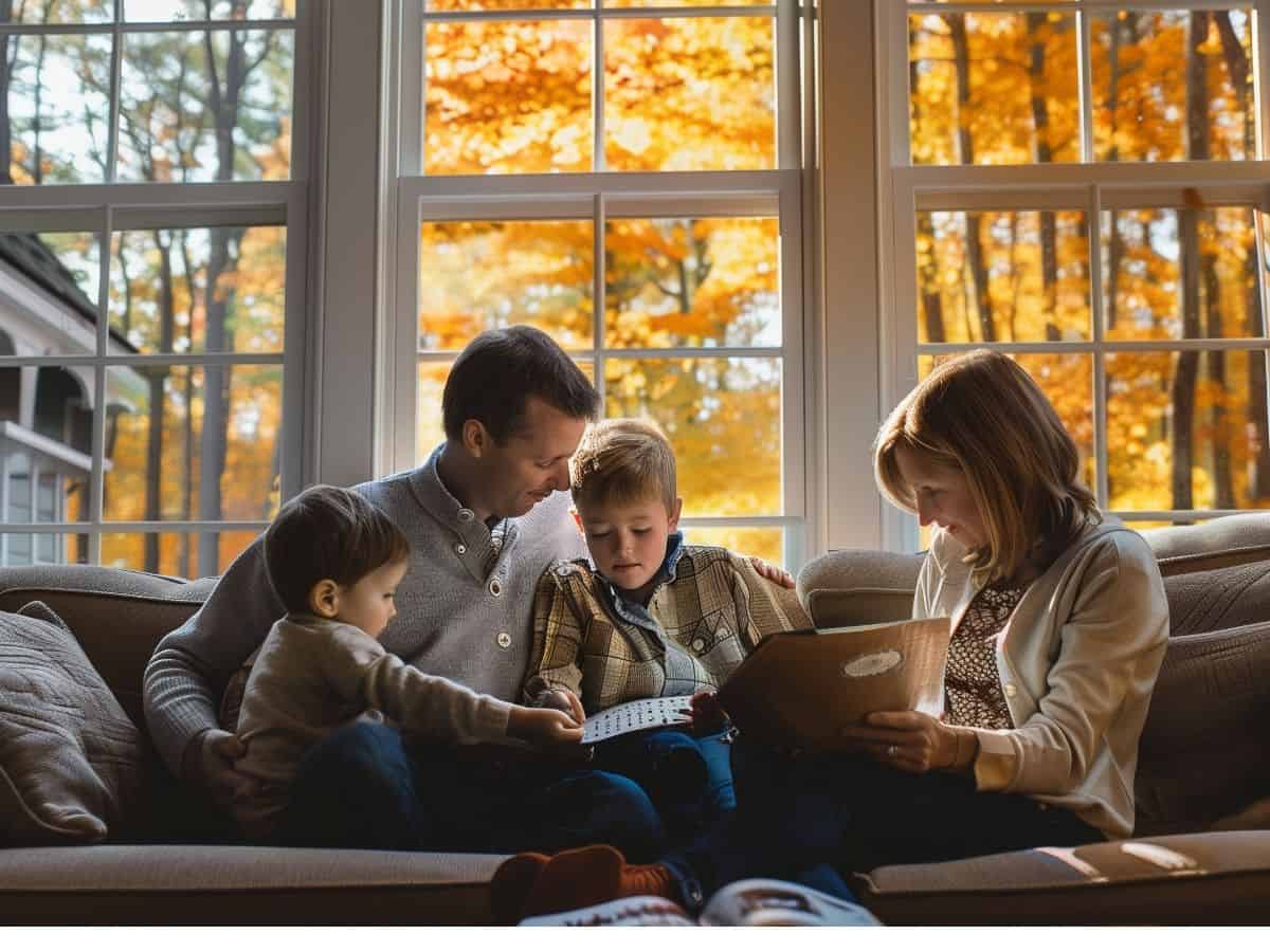 working mom scheduling fall activities with family